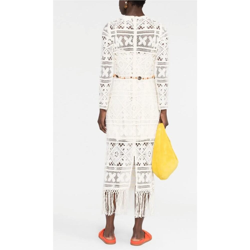 $1000 Zimmermann Cira Ribbon Lace Midi Dress Ivory US Sz 4 P Small Resort - Picture 5 of 16